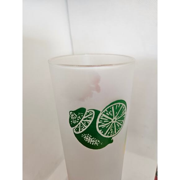 Vintage Federal Glass Tom Collins Glasses, Mid Century Fruit Pattern, set of 3 - Picture 3 of 4
